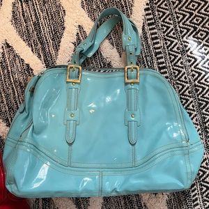 Maxx New York Faux Patent Leather Large Satchel Purse